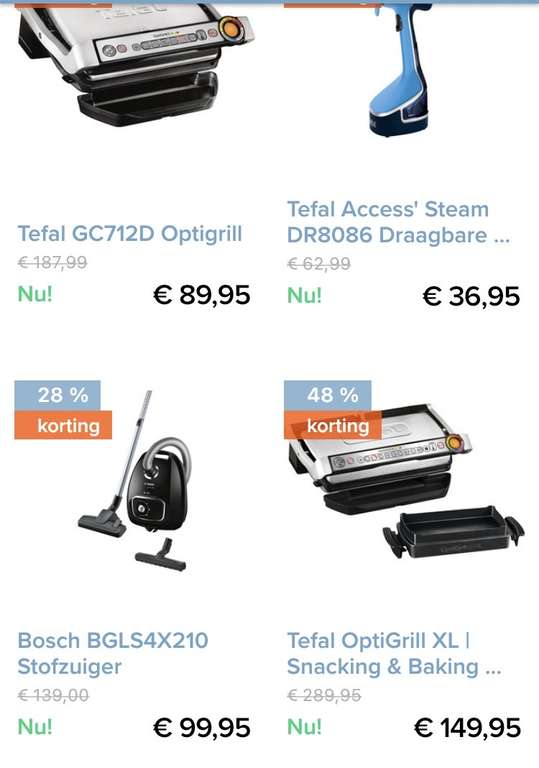 Optigrill XL met snacking&baking (of normale optigrill)