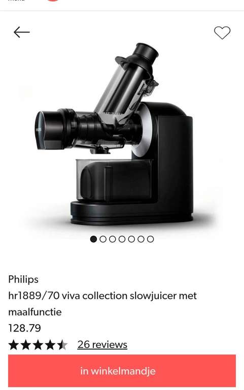 Philips Viva HR1889/70 sapcentrifuge met maalfunctie/ slowjuicer