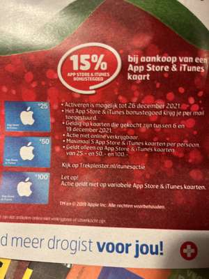 Kruidvat & Trekpleister 15% App Store en iTunes bonustegoed