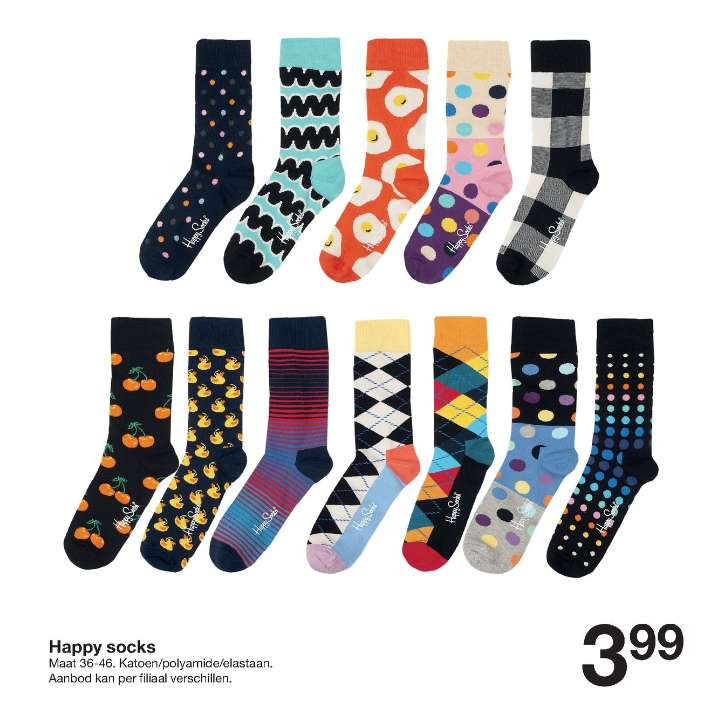 Zeeman: Happy Socks voor €3,99