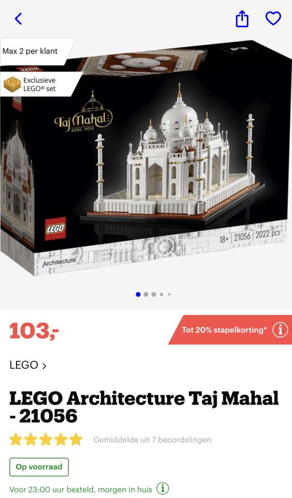 LEGO Architecture Taj Mahal - 21056 met 20% korting