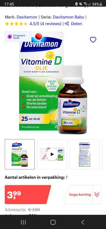 Vitamine D druppels, 50% (Alles van davitamon 50%!)
