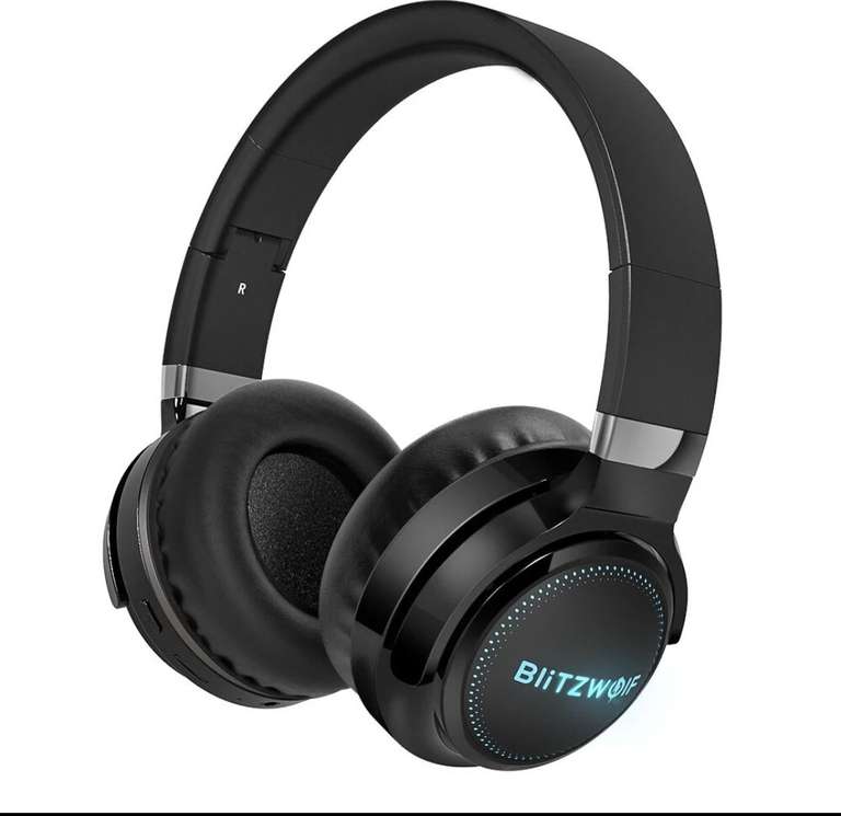 BlitzWolf® BW-HP0 Pro Wireless bluetooth Headphone RGB Light HiFi Stereo Bass 1000mAh AUX TF Card Noise Canceling Mic Gaming Headset 