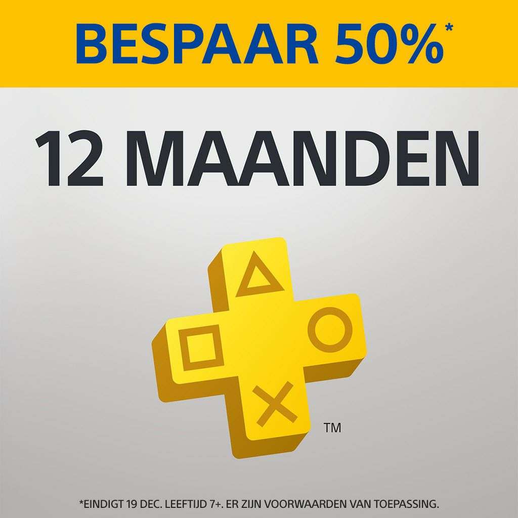 PlayStation Plus: abonnement van 12 maanden - 50% korting (nieuwe gebruikers)