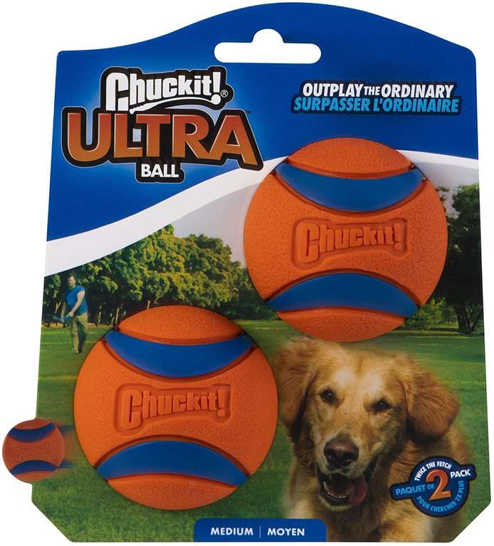 Chuckit! Ultra Ball Medium 2-pack, Single, Medium, Orange/Blue
