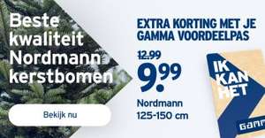 Nordmann kerstboom bij Gamma voor €9,99