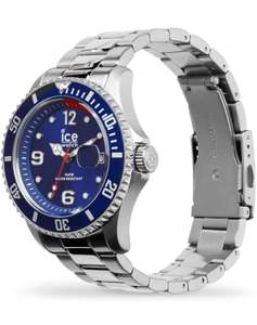 Ice-Watch - ICE steel Blue Silver - unisekshorloge met metalen armband - 015771 (Maat M) - Zilver