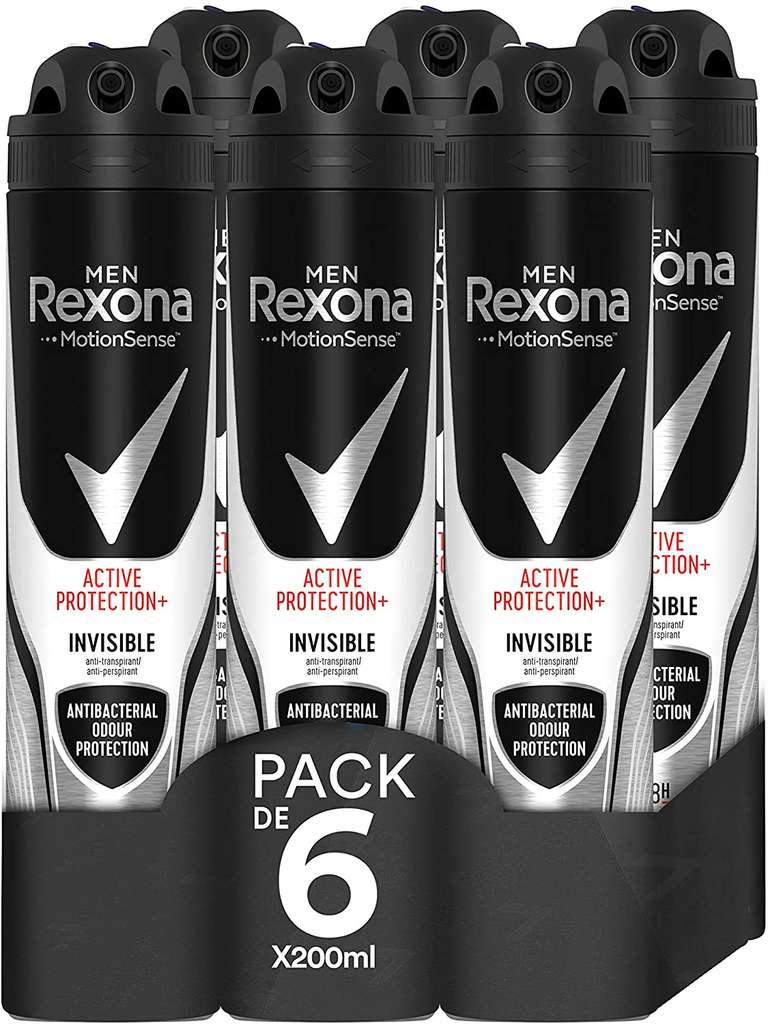 Rexona Active Protection+ Deodorant, voor heren, 6 x 200 ml