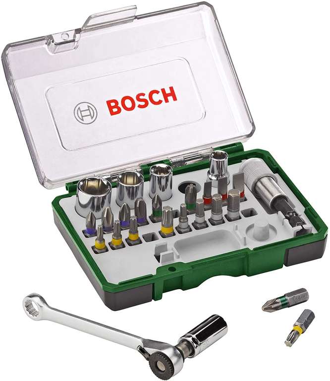 Bosch 27-delige schroefbit- en ratelset voor €10,99 @ Amazon NL