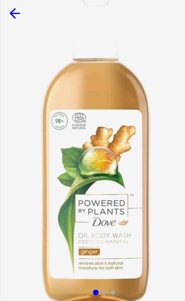 6x Dove Douchegel powered by plants oil wash ginger 250ml