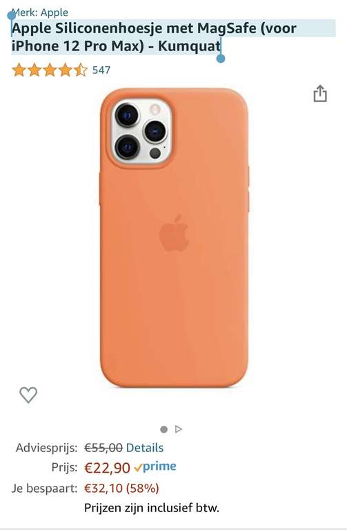 Apple Siliconenhoesje met MagSafe (voor iPhone 12 Pro Max) - Kumquat