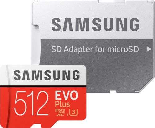 Samsung microSDXC EVO+ 512 GB 100MB/s CL 10 + SD adapter