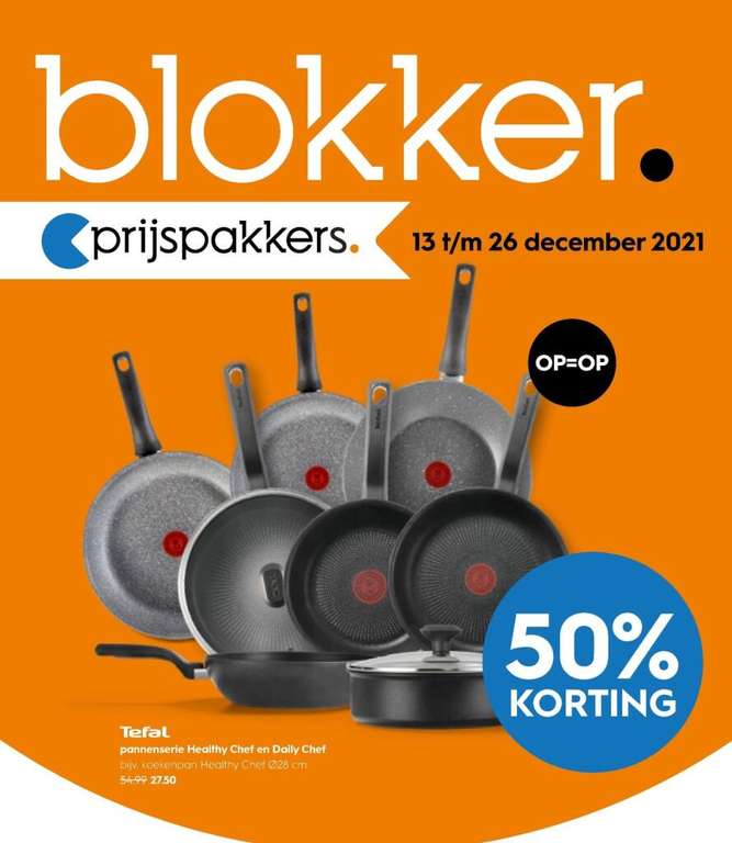 50% korting op Tefal Daily Chef / Healthy Chef pannen @ Blokker