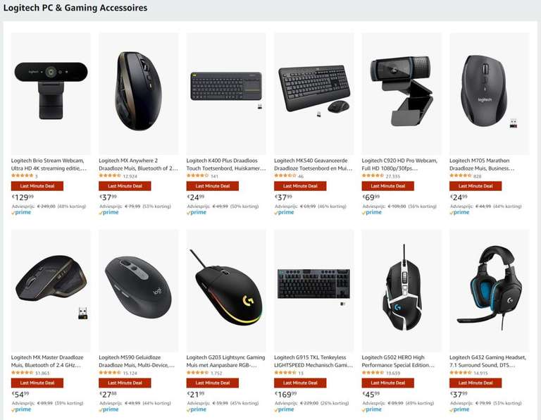 Veel Logitech PC & Gaming Accessoires met > 25% - 53% korting bij Amazon.nl