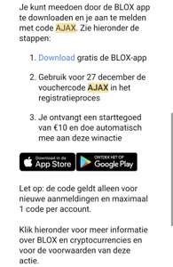 Gratis €10,- tegoed om te beleggen bij BLOX (gratis geld)