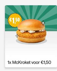 Mckroket voor €1,50 in de McDonald's app