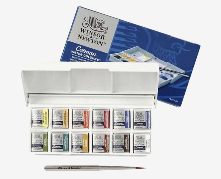 Winsor & Newton aquarelset pocket box 12 napjes