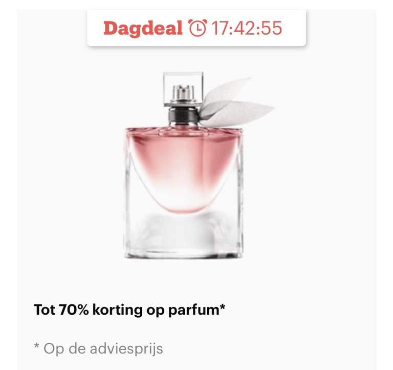Dagdeal: tot 70% korting op parfum (Bol.com)