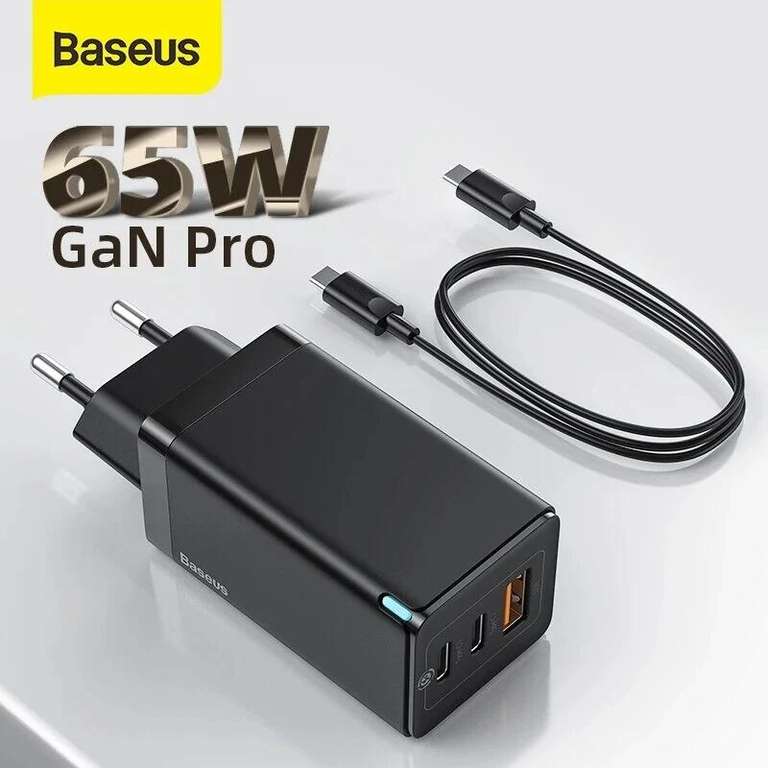 Baseus GaN2 Pro 65W 3-poorts USB / USB Type C oplader voor €26,73 @ BangGood