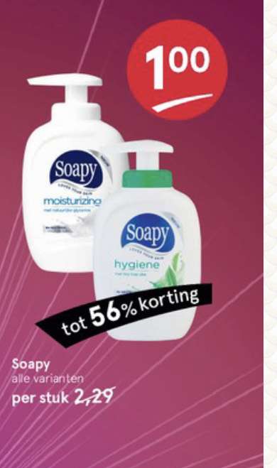 Soapy handzeep €1 bij de Etos