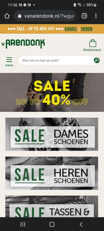 Sale tot 40% bij van Arendonk schoenen