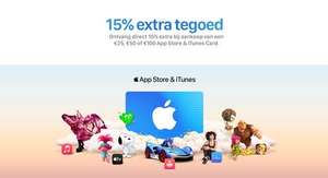 Ontvang 15% extra iTunes tegoed bij geselecteerde Apple giftcards