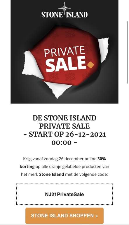 30% korting Stone Island Being There