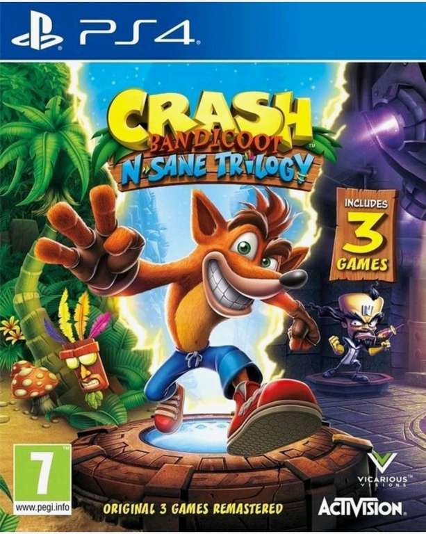 Crash Bandicoot N. Sane Trilogy collectie. PS4