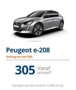 Just Lease peugeot E-208 private lease met korting