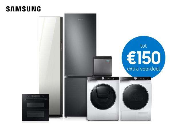 10% + tot €150 korting bij Samsung op oa Huishoudelijk