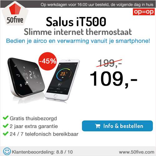 45% korting op de Salus iT500 Slimme Internet Thermostaat