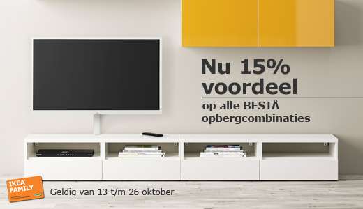 15% korting op BESTÅ opbergcombinaties @ IKEA