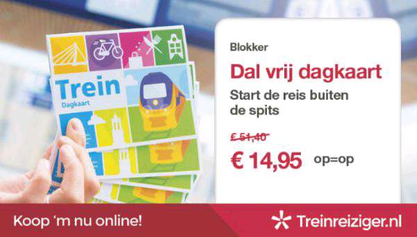 Blokker treinkaartjes Dal vrij dagkaart voor €14,95