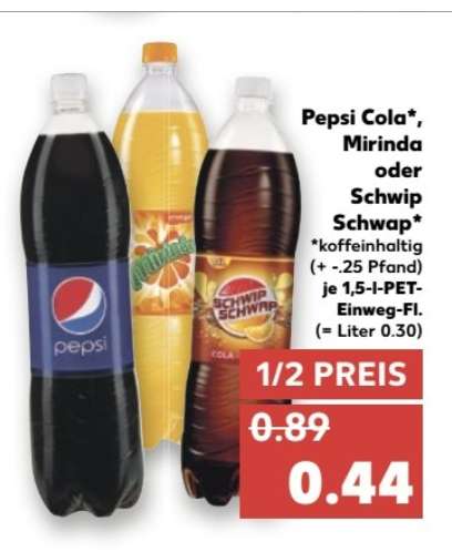 [Grensdeal DE] Alle Pepsi 30 cent/ liter @ Kaufland