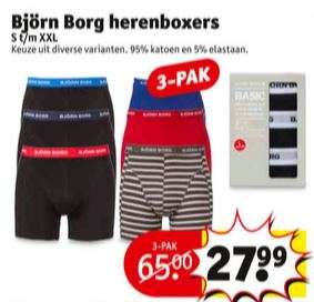 Björn Borg herenboxers 3-pak €27,99 @ Kruidvat (instore)