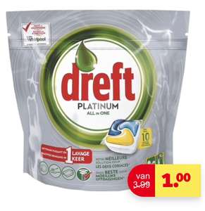 [Update] 10 stuks Dreft Platinum Lemon All-In-One Vaatwastabletten @kruidvat
