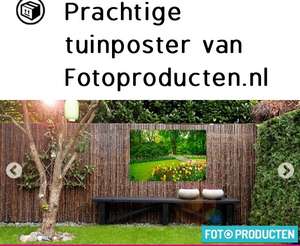 Tuinposter: 67% korting bij fotopruducten.nl