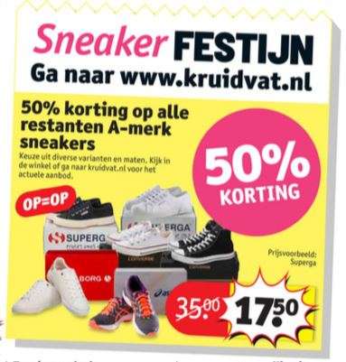 50% (extra) korting op restanten sneakers @ Kruidvat