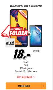 Huawei P20 Lite + 7 inch mediapad voor 96,- euro (totale toestelkosten) @ MediaMarkt tele2 abonnement