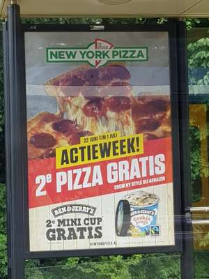 New York Pizza: tweede pizza gratis! 22 juni t/m 1 juli