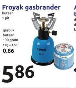 Froyak gas brander @ Action 11 JULI voor 5,86 euro ipv 6,95 euro, gasbus 86 cent