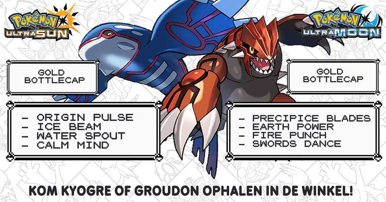 Gratis Kyogre & Groudon voor Pokémon (Ultra) Sun & Moon bij GameMania