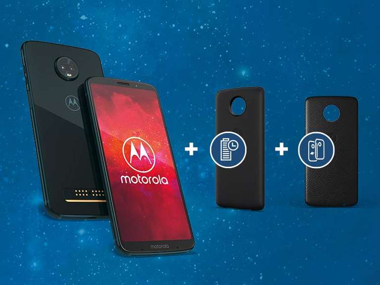 Motorola Moto z3 Play Bundel (gratis Moto Power Pack en Moto Style Shell) - €399 @ Amazon DE