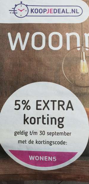 5% extra korting koopjedeal.nl