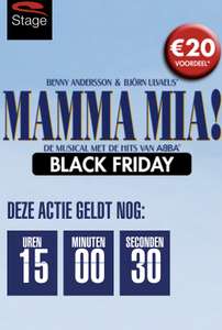 €20,- black friday korting op voorstelling MAMMA MIA