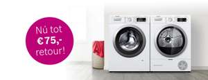 €50,- tot €75,- retour op wasmachines en wasdrogers van Bosch