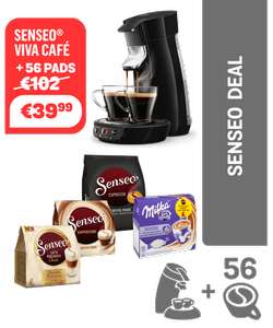 Philips Senseo Viva Café koffiepadmachine HD6563/60 - zwart + 56 pads.