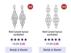 Red Carpet Byoux oorbellen voor €2,- (3 voor €4,-) @Lucardi