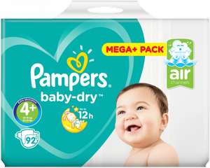Pampers baby-dry maat 4+ 18cent per luier