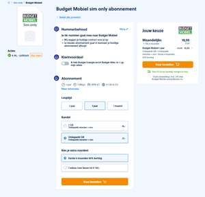 Budget Mobiel Unlimited sim only abonnement (5MB/s)